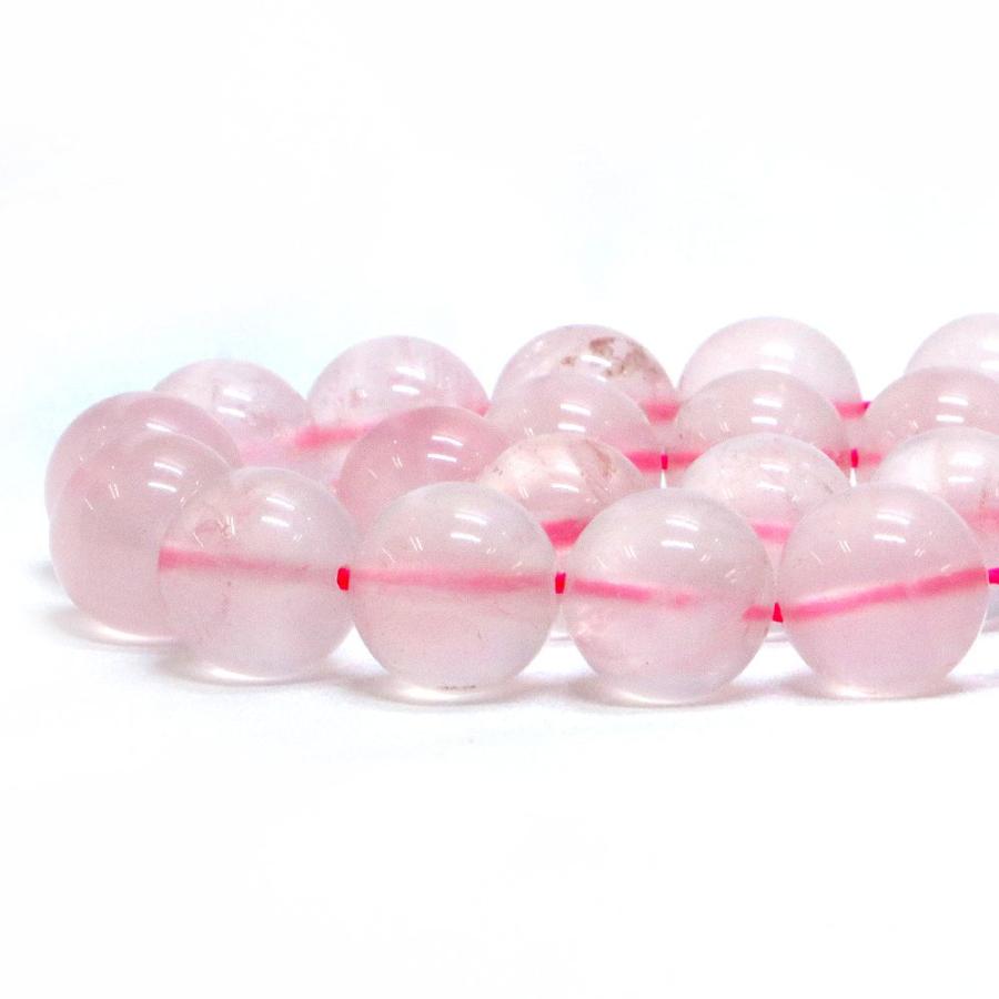 パワーストーン 天然石 ブレスレット ローズクォーツ(クリア) 丸玉 12mm 数珠 念珠 Bracelet お試し価格 |  | 10