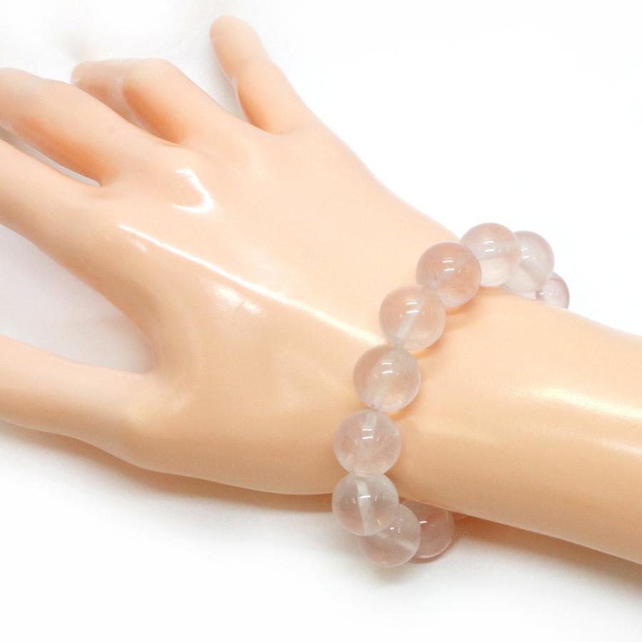 パワーストーン 天然石 ブレスレット ローズクォーツ(クリア) 丸玉 12mm 数珠 念珠 Bracelet お試し価格 |  | 02