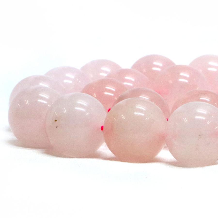 パワーストーン 天然石 ブレスレット ローズクォーツ 丸玉 14〜14.5mm 数珠 念珠 Bracelet お試し価格 |  | 10