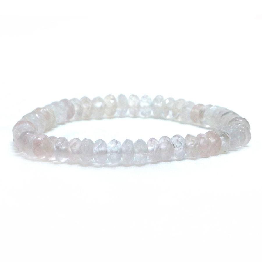 パワーストーン 天然石 ブレスレット ローズクォーツ ボタンカット 4×6mm 数珠 念珠 Bracelet お試し価格 | 