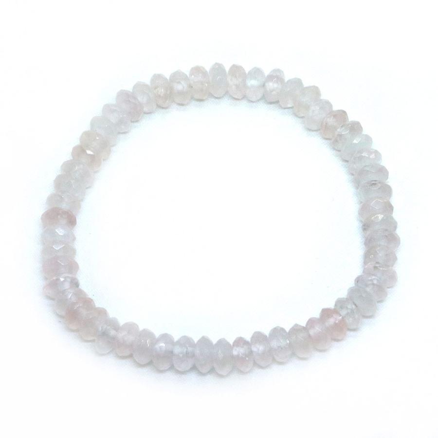 パワーストーン 天然石 ブレスレット ローズクォーツ ボタンカット 4×6mm 数珠 念珠 Bracelet お試し価格 |  | 01