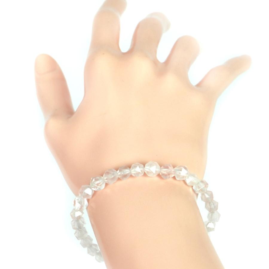 パワーストーン 天然石 ブレスレット ローズクォーツ ダイヤカット 6mm 数珠 念珠 Bracelet お試し価格 |  | 02