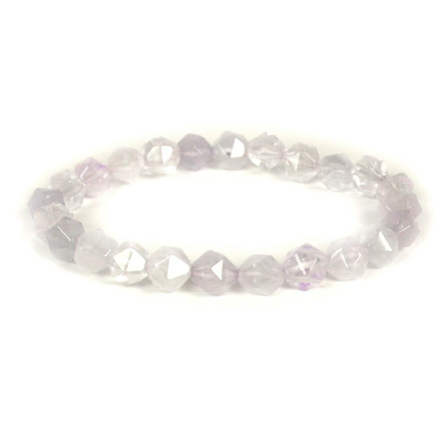 パワーストーン 天然石 ブレスレット ローズクォーツ ダイヤカット 8mm 数珠 念珠 Bracelet お試し価格 | 