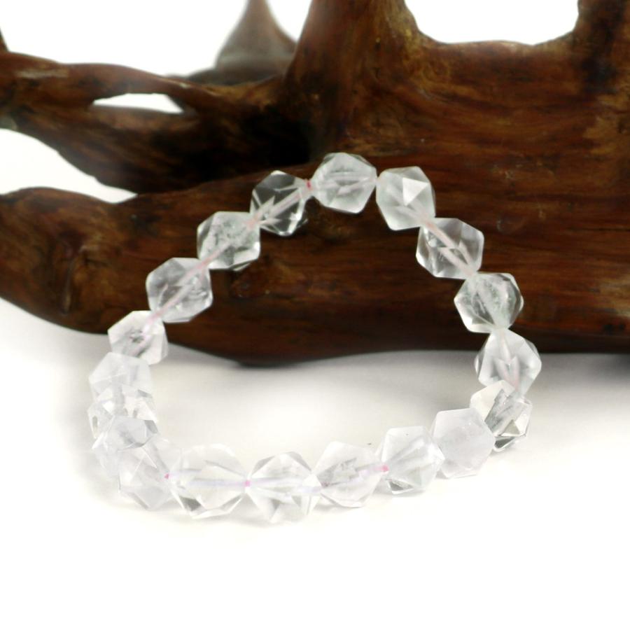 パワーストーン 天然石 ブレスレ ット ローズクォーツ【ダイヤカット】9mm 数珠 念珠 Bracelet お試し価 格 |  | 02