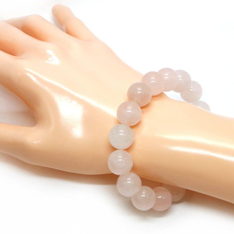 パワーストーン 天然石 ブレスレット ローズクォーツ 丸玉 12mm 数珠 念珠 Bracelet お試し価格 |  | 02