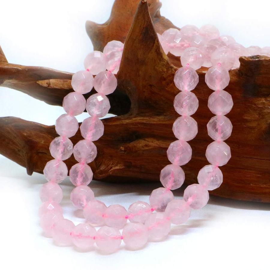パワーストーン 天然石 ブレスレット ローズクォーツ カット 8mm 数珠 念珠 Bracelet お試し価格 |  | 11