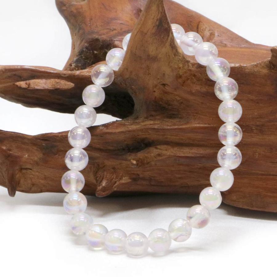 パワーストーン 天然石 ブレスレット ローズクォーツオーラ 丸玉 6mm 数珠 念珠 Bracelet お試し価格 |  | 03