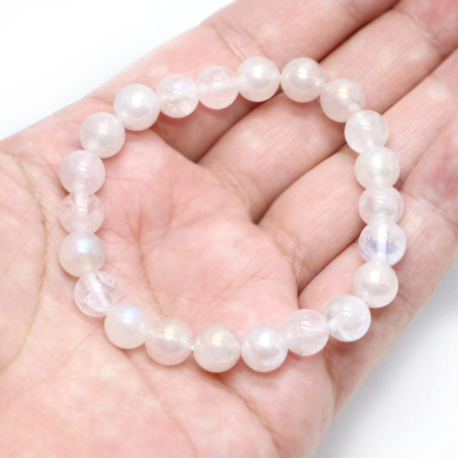 パワーストーン 天然石 ブレスレット ローズクォーツオーラ 丸玉 8mm 数珠 念珠 Bracelet お試し価格 |  | 04