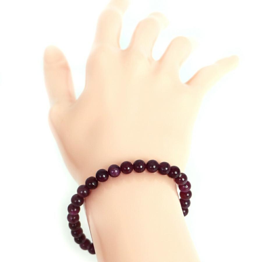 パワーストーン 天然石 ブレスレット ルビー 丸玉 6ｍｍ 数珠 念珠 Bracelet お試し価格 |  | 02