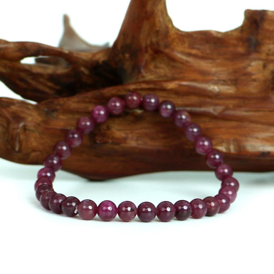 パワーストーン 天然石 ブレスレット ルビー 丸玉 6ｍｍ 数珠 念珠 Bracelet お試し価格 |  | 03