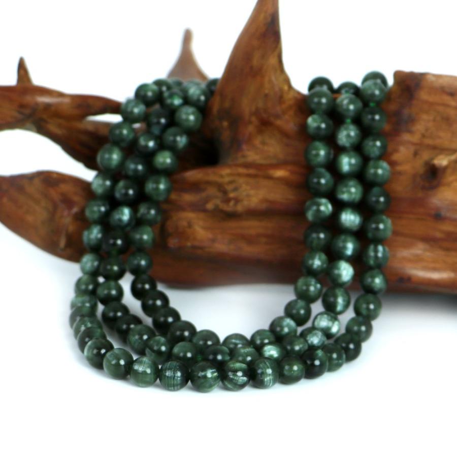 パワーストーン 天然石 ブレスレット セラフィナイト 丸玉 6mm 数珠 念珠 Bracelet お試し価格 |  | 08