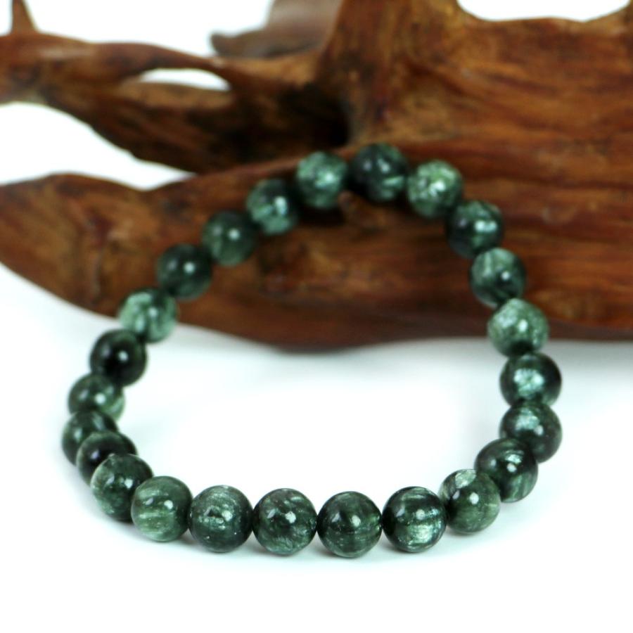 パワーストーン 天然石 ブレスレット セラフィナイト 8ｍｍ玉 数珠 念珠 Bracelet お試し価格 |  | 02