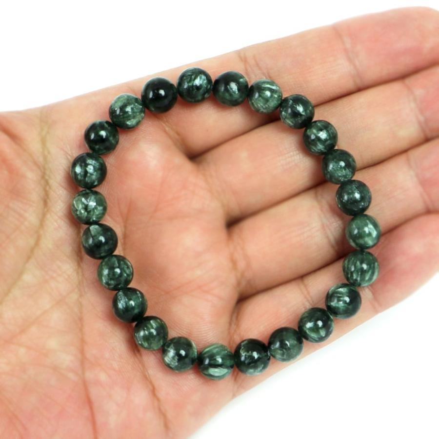 パワーストーン 天然石 ブレスレット セラフィナイト 8ｍｍ玉 数珠 念珠 Bracelet お試し価格 |  | 04