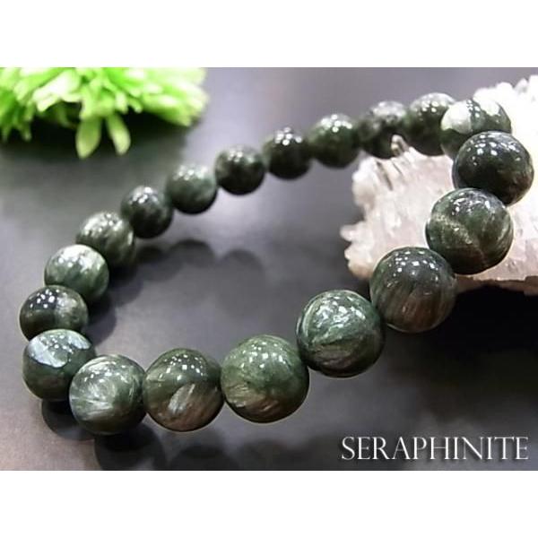 パワーストーン 天然石 ブレスレット セラフィナイト 10ｍｍ玉 数珠 念珠 Bracelet お試し価格 | 