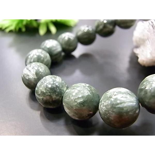 パワーストーン 天然石 ブレスレット セラフィナイト 12ｍｍ玉 数珠 念珠 Bracelet お試し価格 |  | 01