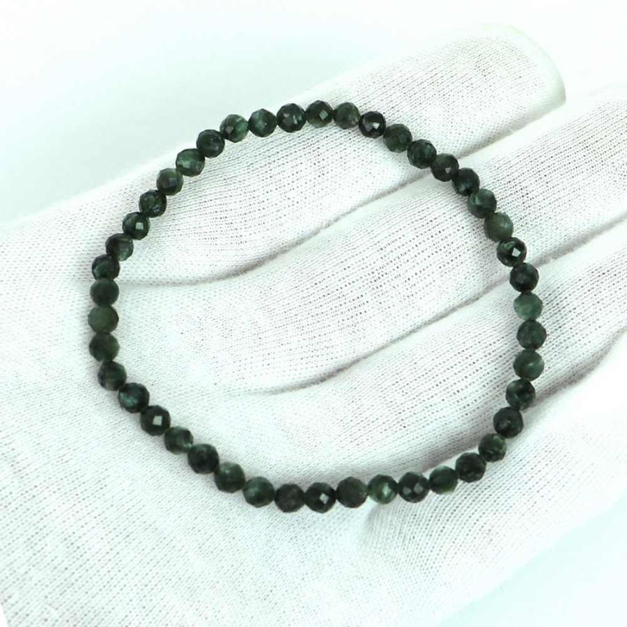 パワーストーン 天然石 ブレスレット セラフィナイト カット 4-5mm 数珠 念珠 Bracelet お試し価格 |  | 04