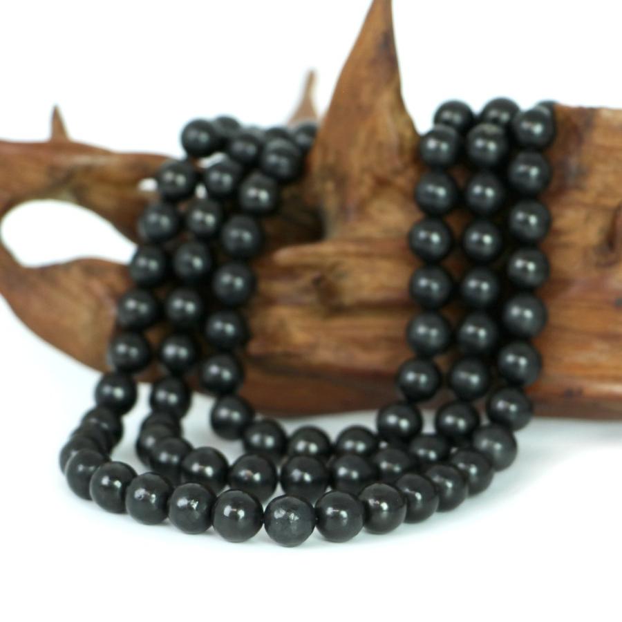 パワーストーン 天然石 ブレスレット シュンガイト shungite ロシア産 丸玉 8mm 数珠 念珠 Bracelet お試し価格 |  | 11