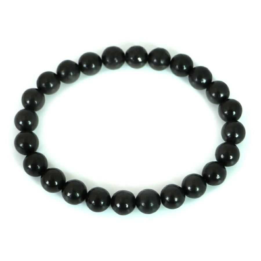 パワーストーン 天然石 ブレスレット シュンガイト shungite ロシア産 丸玉 8mm 数珠 念珠 Bracelet お試し価格 |  | 01