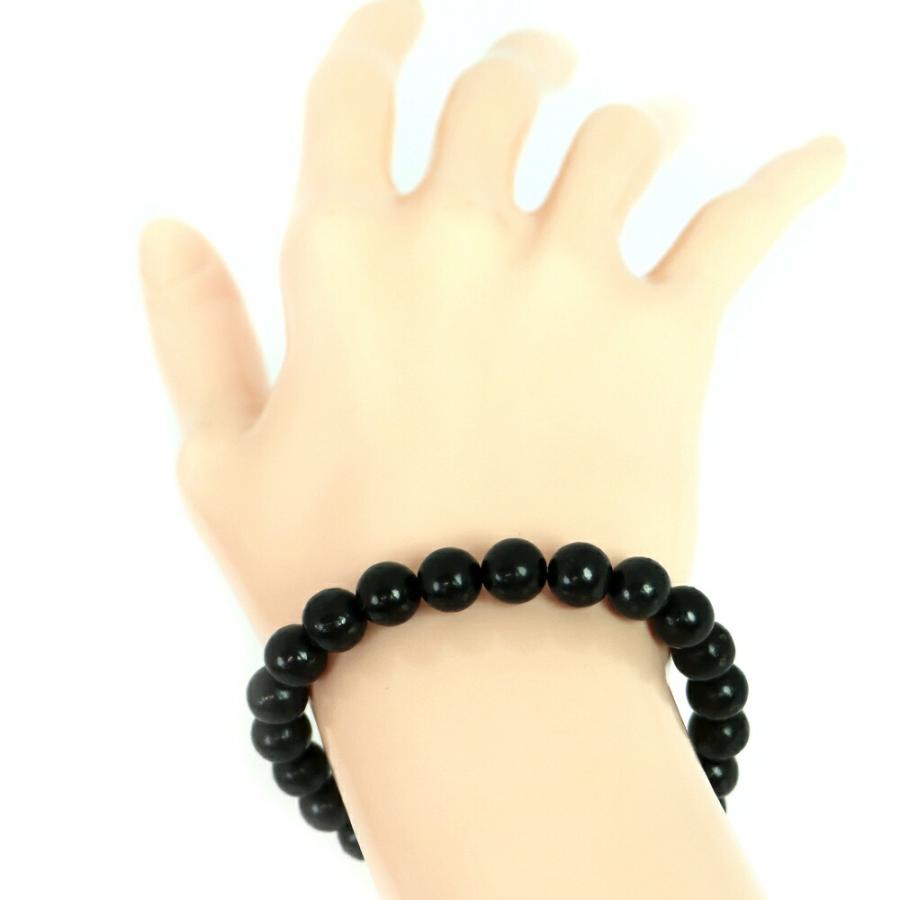 パワーストーン 天然石 ブレスレット シュンガイト shungite ロシア産 丸玉 8mm 数珠 念珠 Bracelet お試し価格 |  | 02