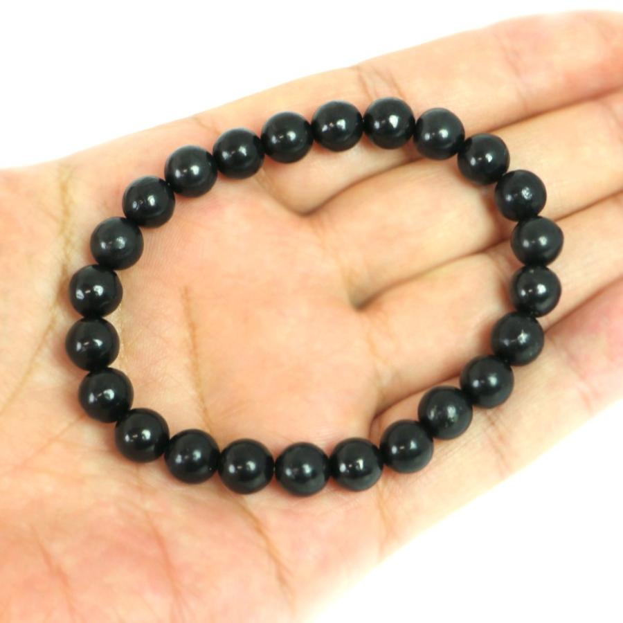 パワーストーン 天然石 ブレスレット シュンガイト shungite ロシア産 丸玉 8mm 数珠 念珠 Bracelet お試し価格 |  | 04