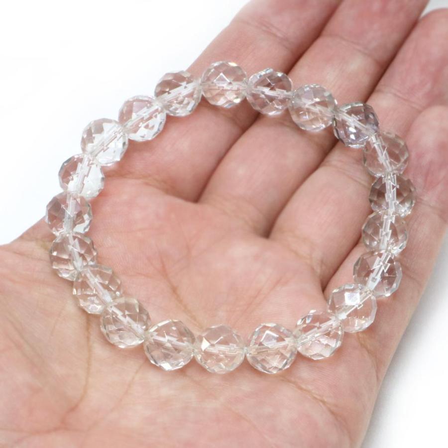 パワーストーン 天然石 ブレスレット シルバーオーラクリスタル カット 10mm 数珠 念珠 Bracelet お試し価格 |  | 04
