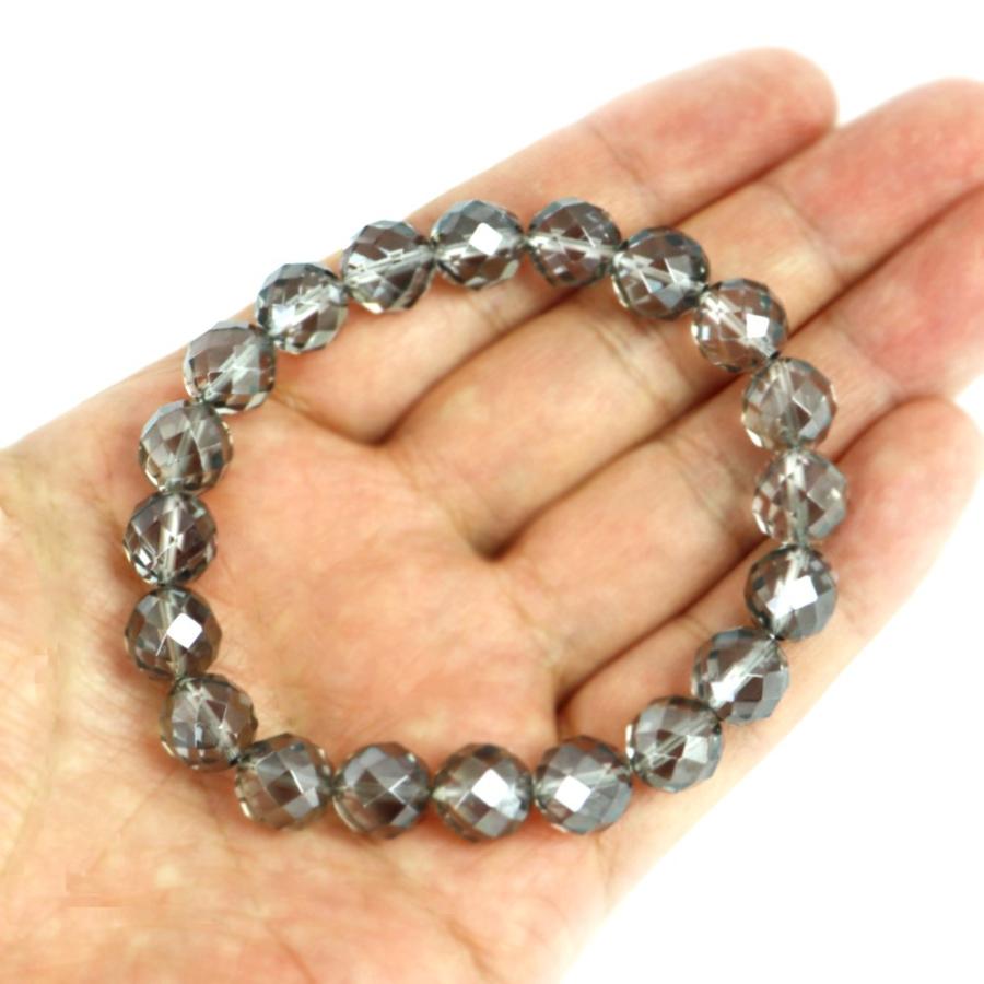 パワーストーン 天然石 ブレスレット シルバーオーラクリスタル カット 10mm 数珠 念珠 Bracelet お試し価格 |  | 04