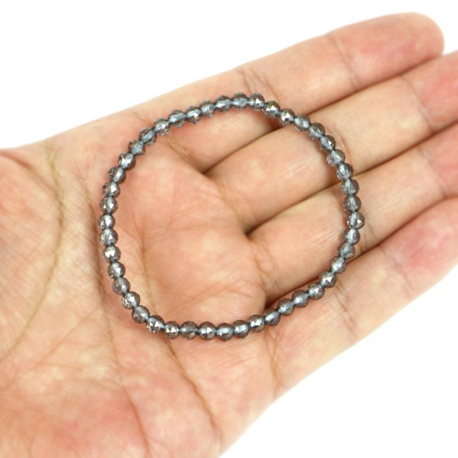 パワーストーン 天然石 ブレスレット シルバーオーラ カット 4mm 数珠 念珠 Bracelet お試し価格 |  | 04