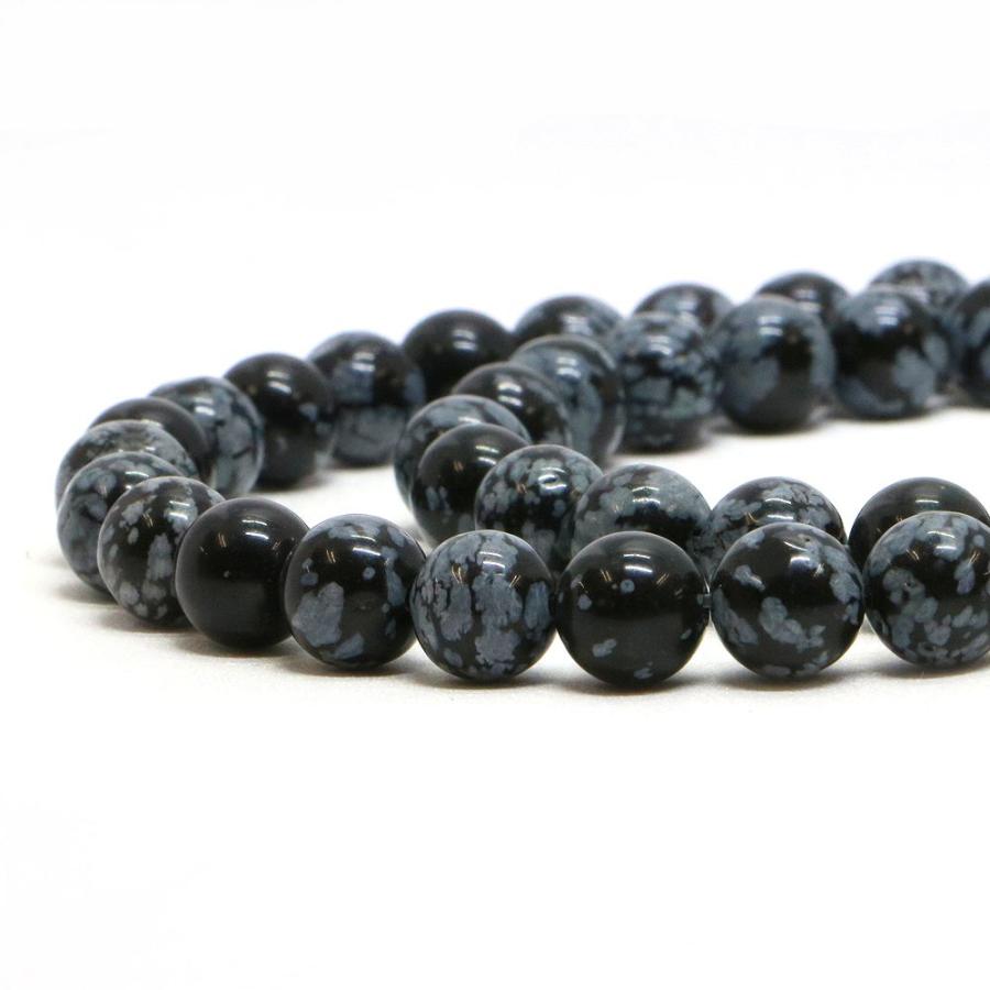 パワーストーン 天然石 ブレスレット スノーフレークオブジディアン 丸玉 8mm 数珠 念珠 Bracelet お試し価格 |  | 10