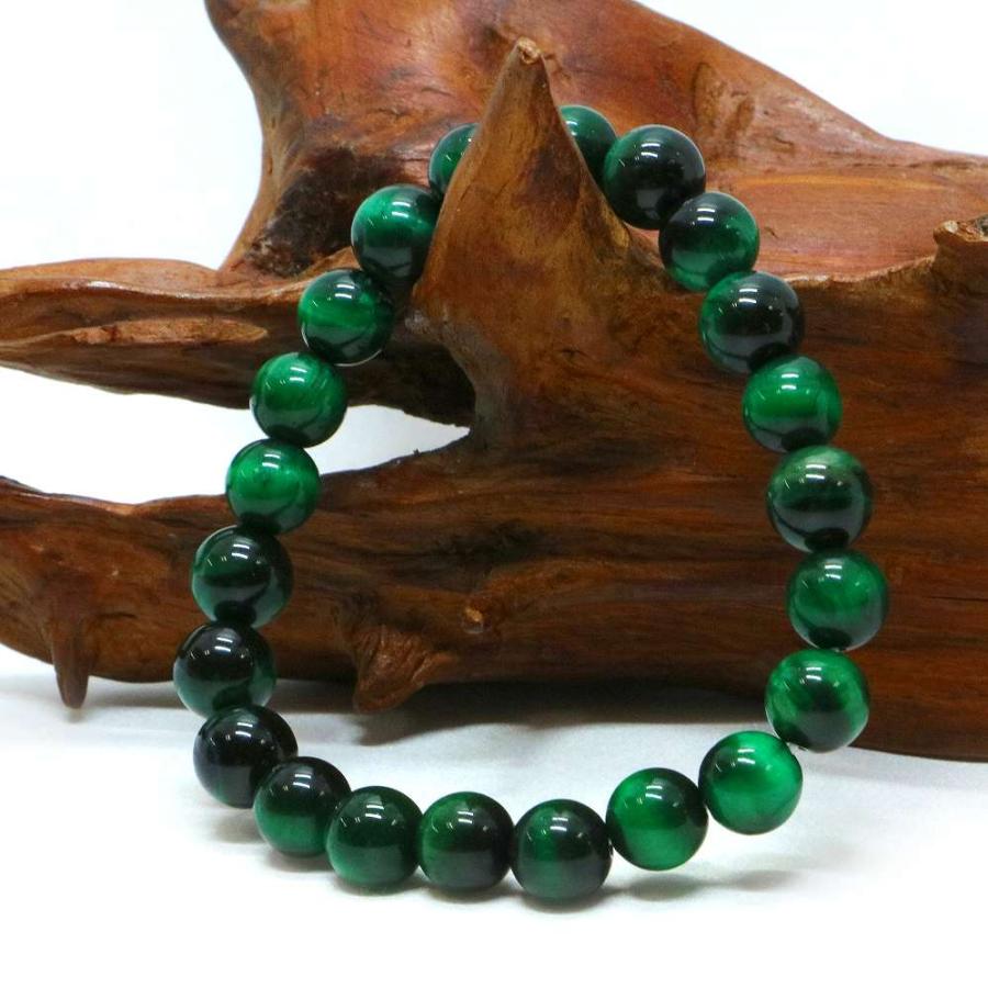 パワーストーン 天然石 ブレスレット グリーンタイガーアイ 丸玉 8mm 数珠 念珠 Bracelet お試し価格 |  | 03
