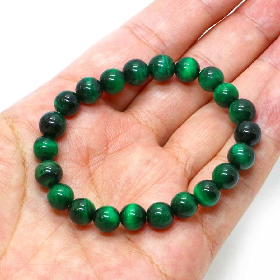 パワーストーン 天然石 ブレスレット グリーンタイガーアイ 丸玉 8mm 数珠 念珠 Bracelet お試し価格 |  | 04