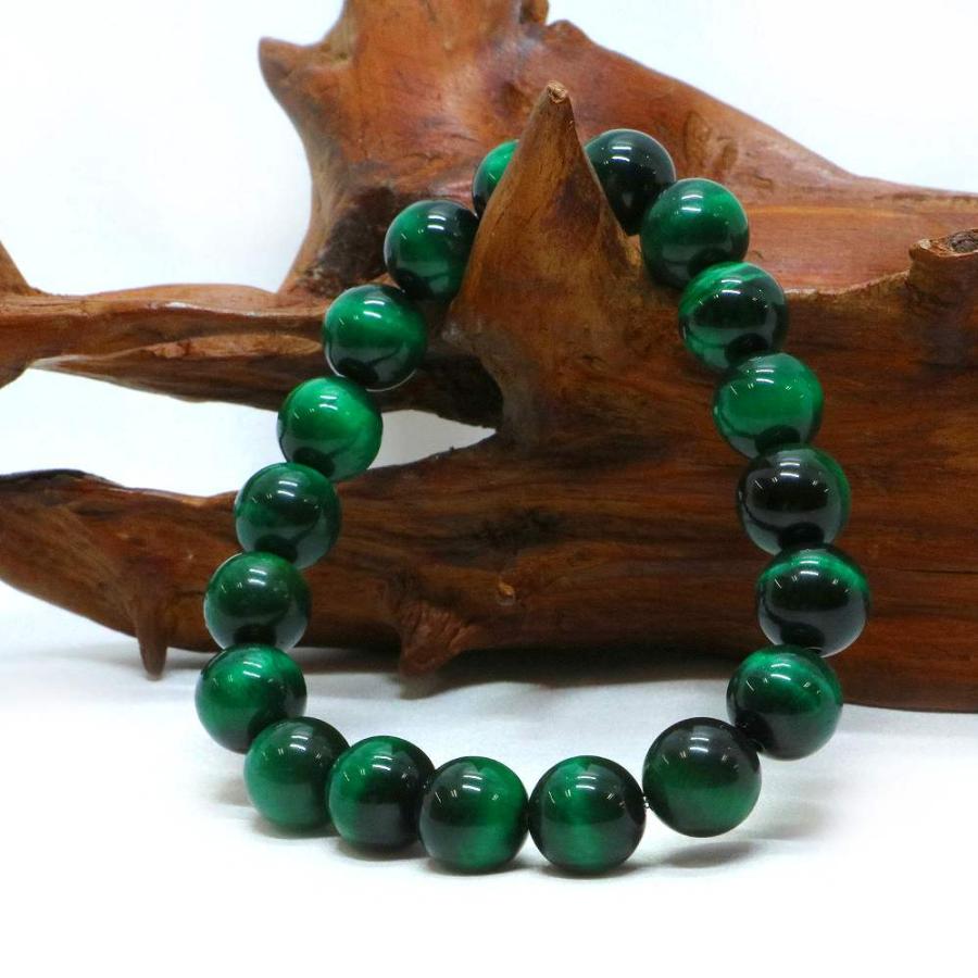 パワーストーン 天然石 ブレスレット グリーンタイガーアイ 丸玉 10mm 数珠 念珠 Bracelet お試し価格 |  | 03