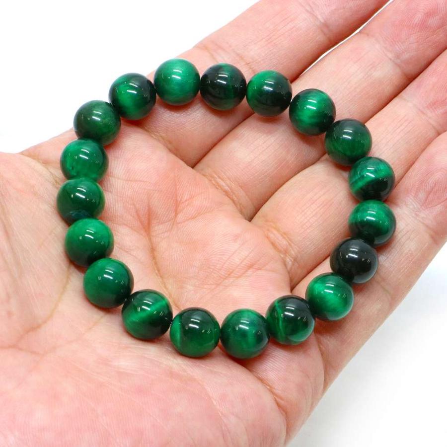 パワーストーン 天然石 ブレスレット グリーンタイガーアイ 丸玉 10mm 数珠 念珠 Bracelet お試し価格 |  | 04