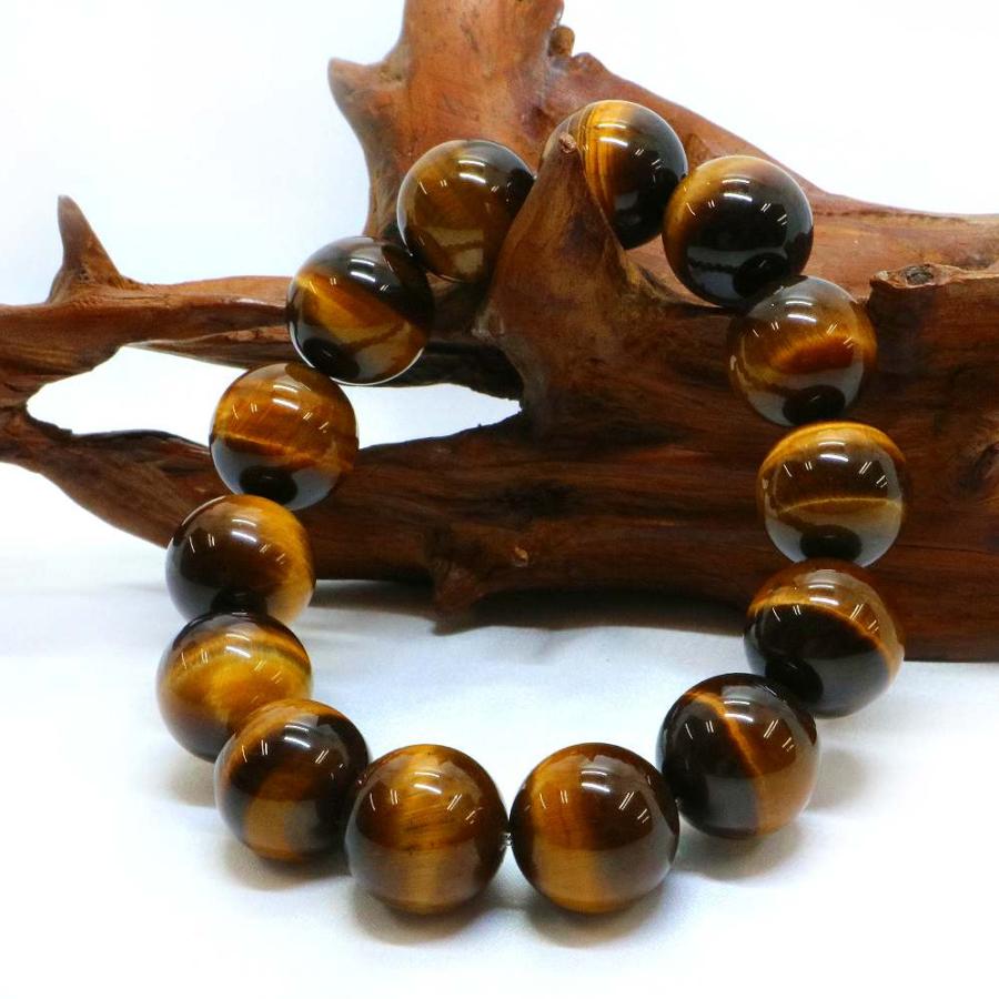 パワーストーン 天然石 ブレスレット タイガーアイ 丸玉 16mm 数珠 念珠 Bracelet お試し価格 |  | 03