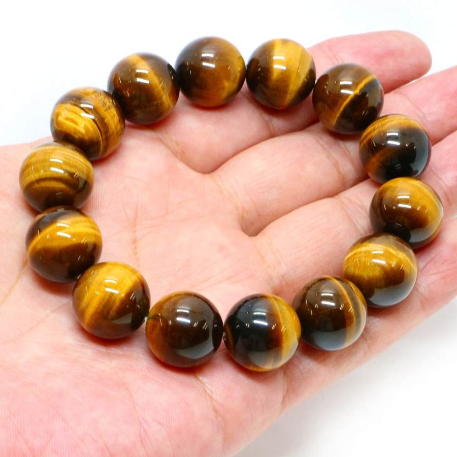 パワーストーン 天然石 ブレスレット タイガーアイ 丸玉 16mm 数珠 念珠 Bracelet お試し価格 |  | 04