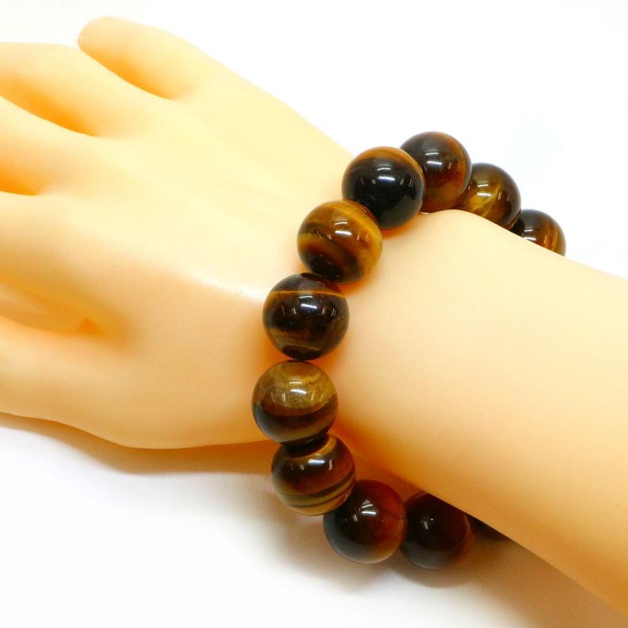 パワーストーン 天然石 ブレスレット タイガーアイ 丸玉 18mm 数珠 念珠 Bracelet お試し価格 |  | 02
