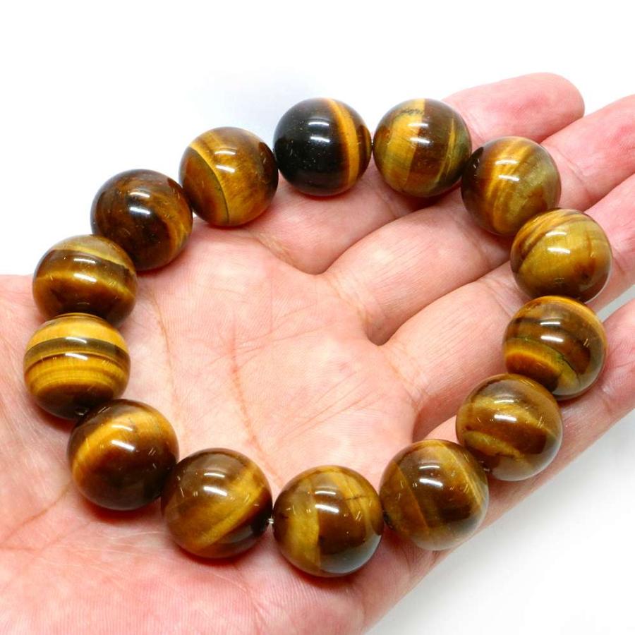 パワーストーン 天然石 ブレスレット タイガーアイ 丸玉 18mm 数珠