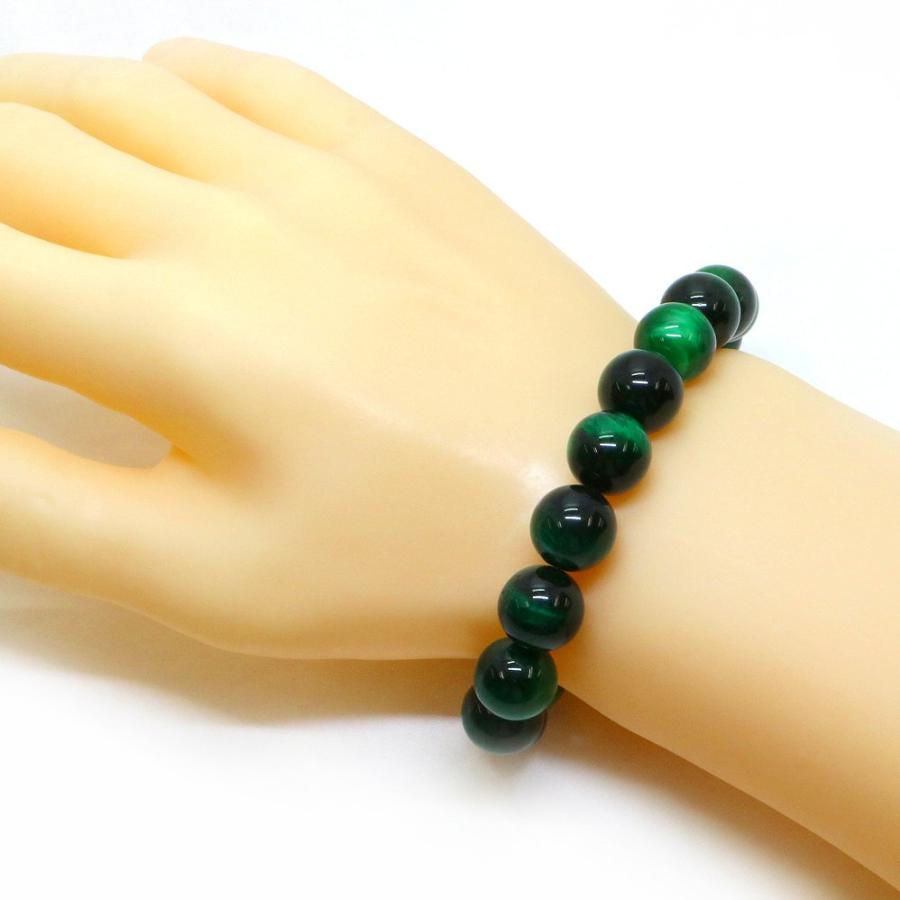 パワーストーン 天然石 ブレスレット グリーンタイガーアイ 丸玉 12mm 数珠 念珠 Bracelet お試し価格 |  | 02