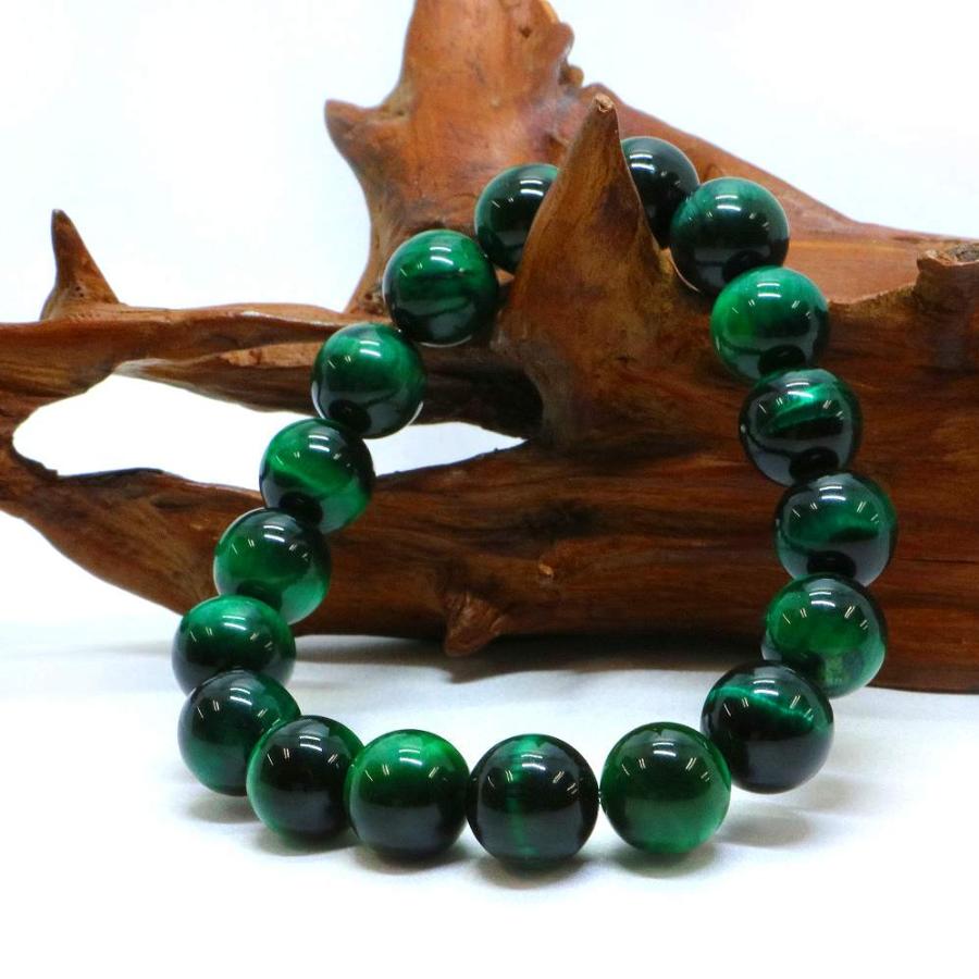 パワーストーン 天然石 ブレスレット グリーンタイガーアイ 丸玉 12mm 数珠 念珠 Bracelet お試し価格 |  | 03
