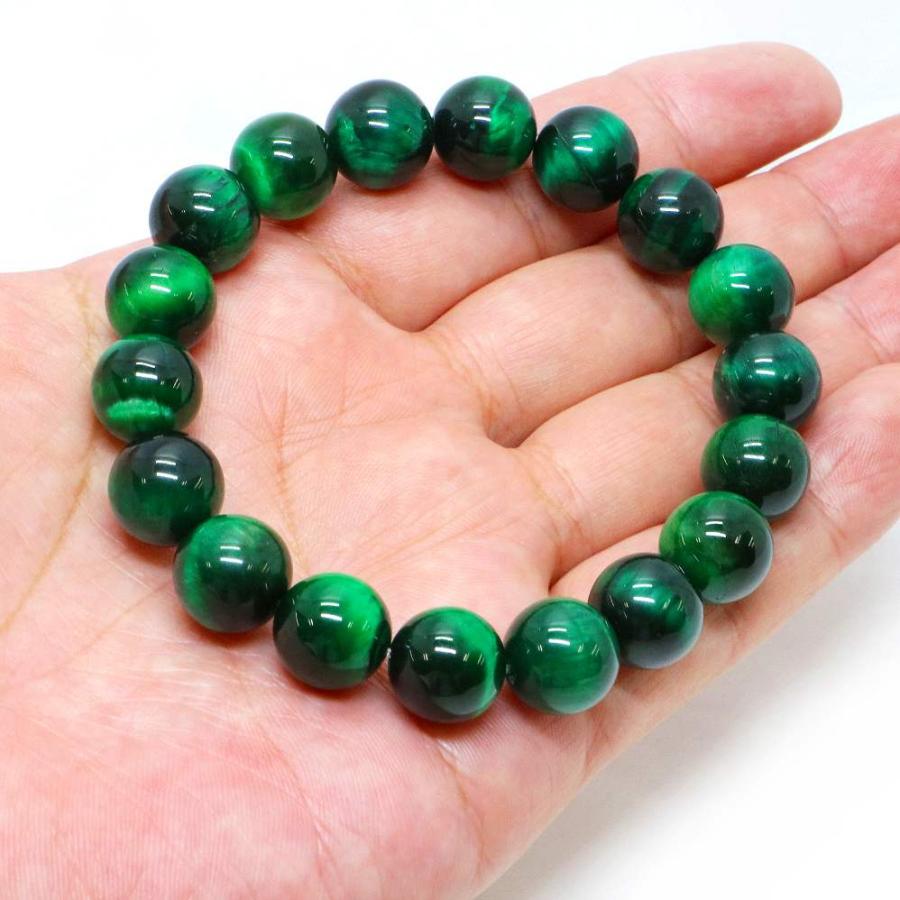 パワーストーン 天然石 ブレスレット グリーンタイガーアイ 丸玉 12mm 数珠 念珠 Bracelet お試し価格 |  | 04