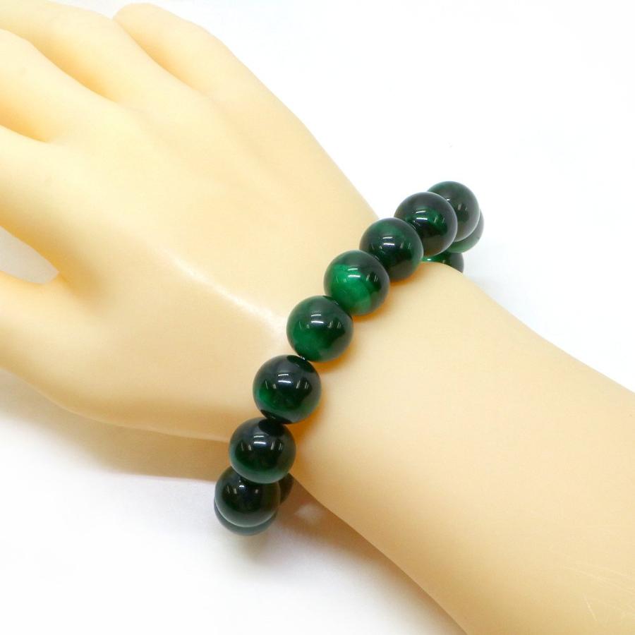 パワーストーン 天然石 ブレスレット グリーンタイガーアイ 丸玉 14mm 数珠 念珠 Bracelet お試し価格 |  | 02