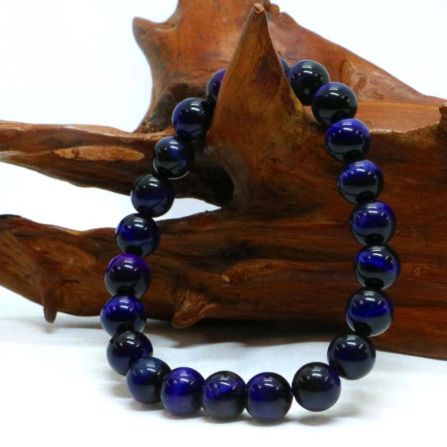 パワーストーン 天然石 ブレスレット パープルタイガーアイ 丸玉 8mm 数珠 念珠 Bracelet お試し価格 |  | 03