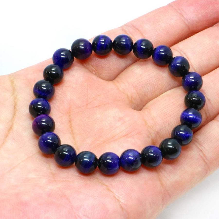 パワーストーン 天然石 ブレスレット パープルタイガーアイ 丸玉 8mm 数珠 念珠 Bracelet お試し価格 |  | 04
