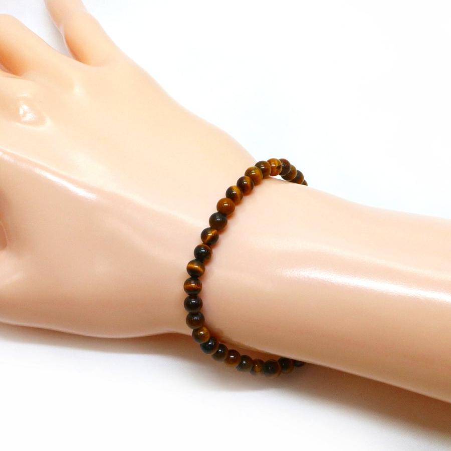 パワーストーン 天然石 ブレスレット タイガーアイ 丸玉 4mm 数珠 念珠 Bracelet お試し価格 |  | 02