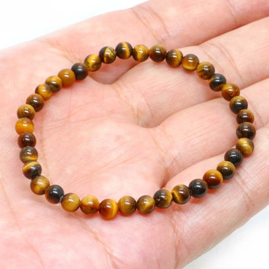 パワーストーン 天然石 ブレスレット タイガーアイ 丸玉 4mm 数珠 念珠 Bracelet お試し価格 |  | 04