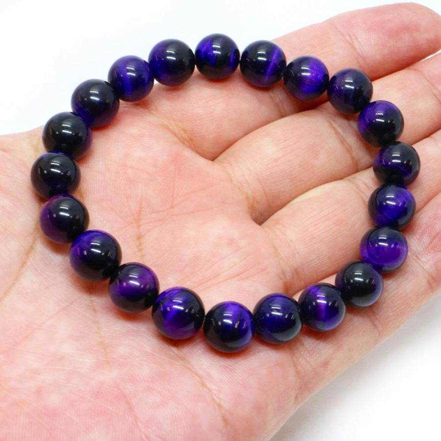 パワーストーン 天然石 ブレスレット パープルタイガーアイ 丸玉 10mm 数珠 念珠 Bracelet お試し価格 |  | 04
