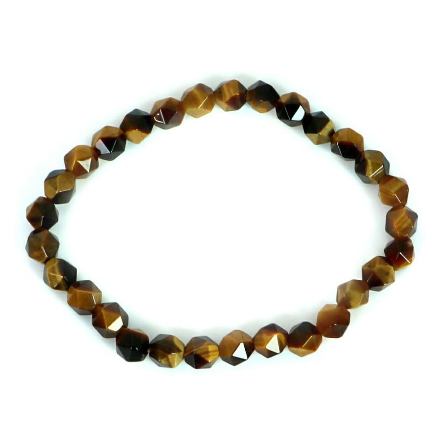 パワーストーン 天然石 ブレスレット タイガーアイ ダイヤカット 6mm 数珠 念珠 Bracelet お試し価格 |  | 01