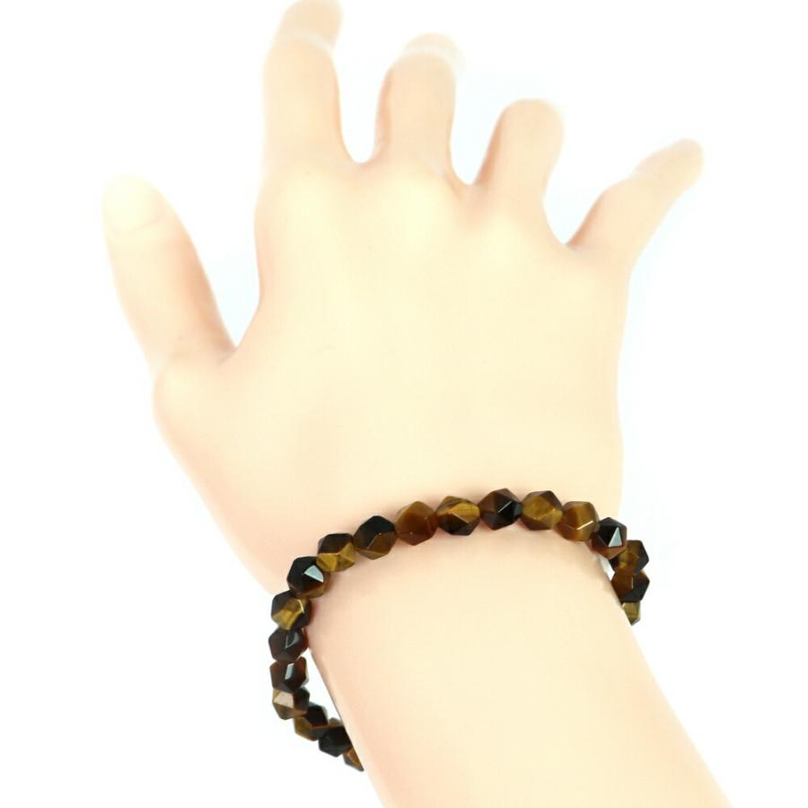 パワーストーン 天然石 ブレスレット タイガーアイ ダイヤカット 6mm 数珠 念珠 Bracelet お試し価格 |  | 02