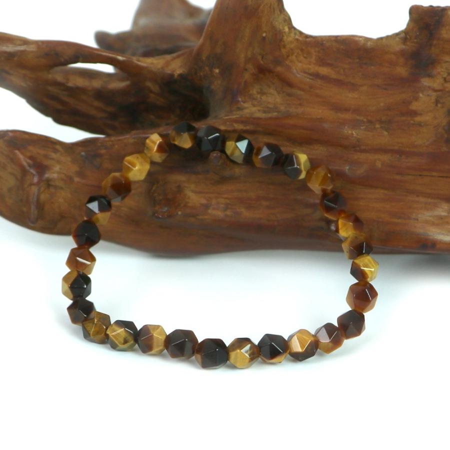 パワーストーン 天然石 ブレスレット タイガーアイ ダイヤカット 6mm 数珠 念珠 Bracelet お試し価格 |  | 03