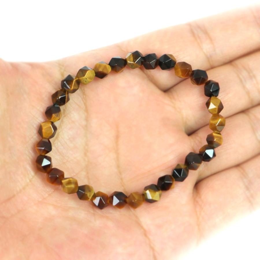 パワーストーン 天然石 ブレスレット タイガーアイ ダイヤカット 6mm 数珠 念珠 Bracelet お試し価格 |  | 04