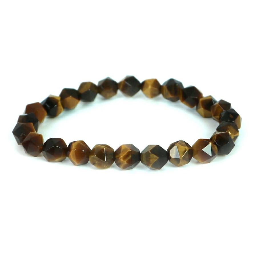 パワーストーン 天然石 ブレスレット タイガーアイ ダイヤカット 8mm 数珠 念珠 Bracelet お試し価格 | 